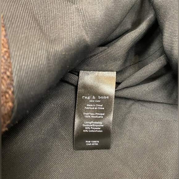 NWOT Rag & Bone Margot Windowpane Plaid Wool Blazer Brown Teal Size 6 - Picture 9 of 12